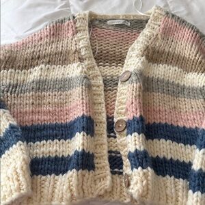 Alter’d StateOversized Chunky Stripe Cardigan Sweater,